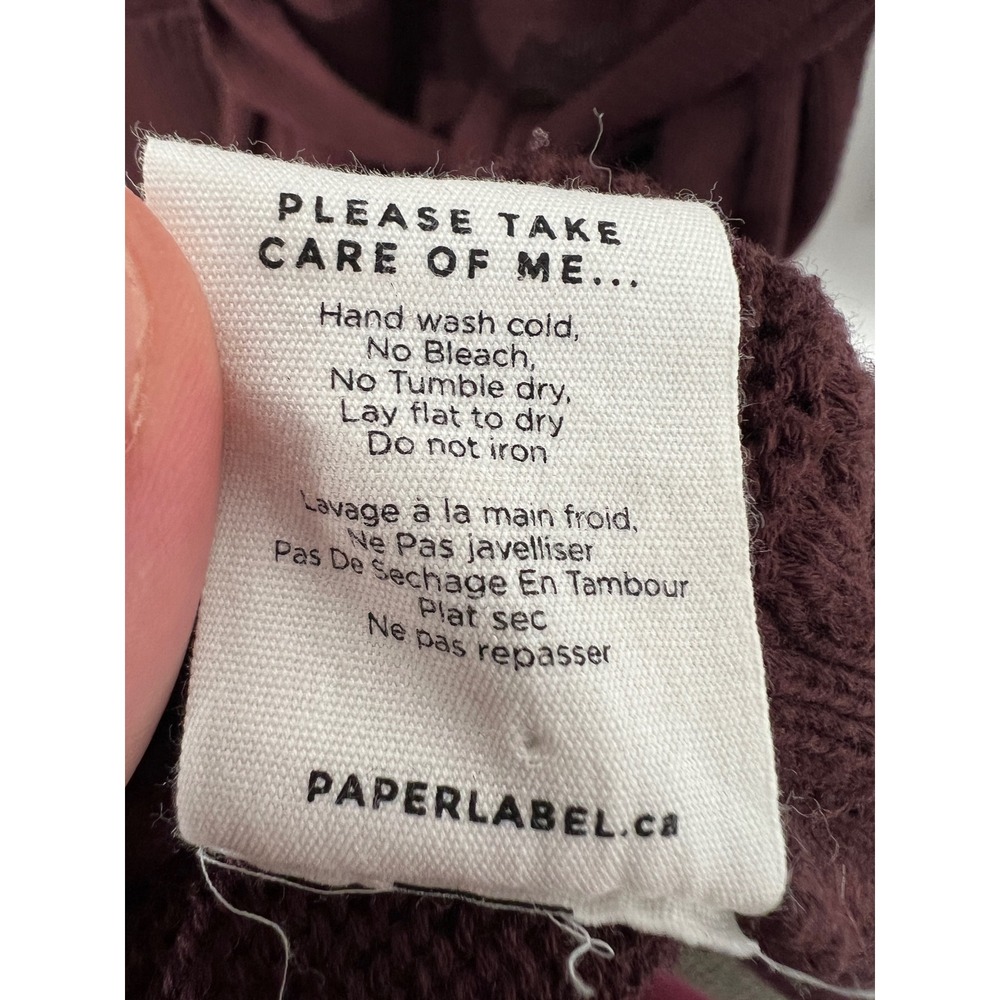 Paper Label Burgundy Fall Longline Belted Duster Cardigan Sweater Pockets XS - Picture 2 of 7